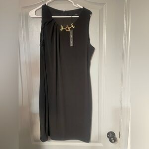 Ivanka Trump Black Midi Dress with Gold Accent size 14 NWT